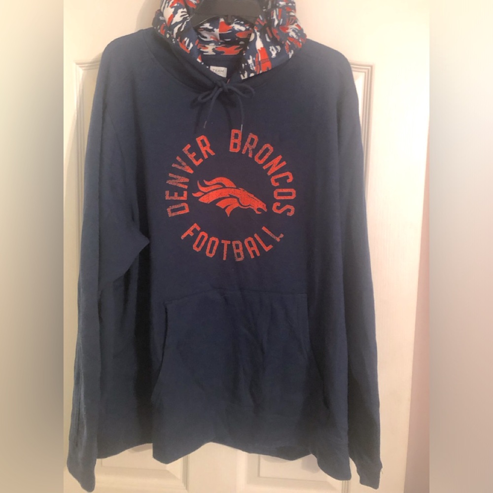 NFL Denver Broncos Blue and Orange Hoodie XL